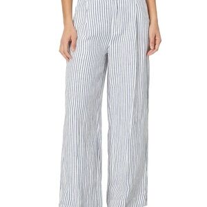 Madewell Blue and White Striped Wide-Leg Pants